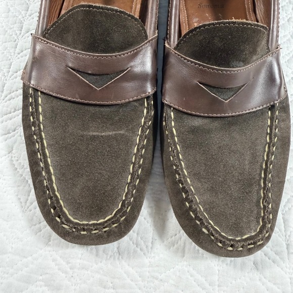 Allen Edmonds Sonoma Mens 9.5 M Dark Brown Suede Penny Loafer‎ Driving Shoes USA main image 5
